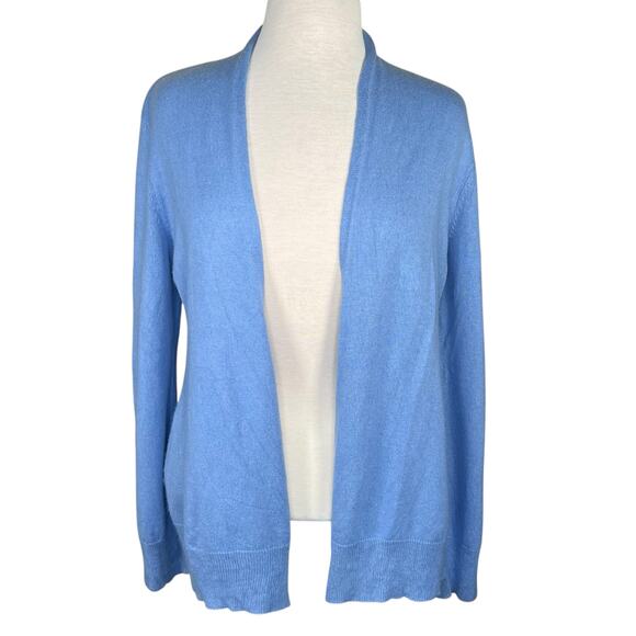 Eileen Fisher Women’s Silk & Cashmere Periwinkle Blue Open Cardigan Size Medium - Picture 1 of 8